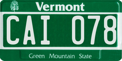VT license plate CAI078