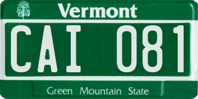 VT license plate CAI081