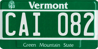 VT license plate CAI082