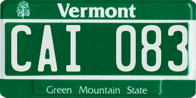 VT license plate CAI083