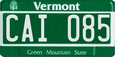 VT license plate CAI085
