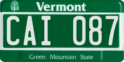 VT license plate CAI087