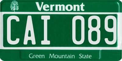 VT license plate CAI089