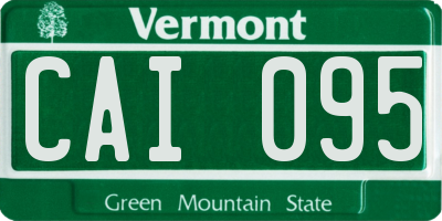 VT license plate CAI095