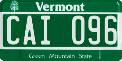 VT license plate CAI096