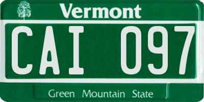 VT license plate CAI097