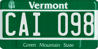 VT license plate CAI098