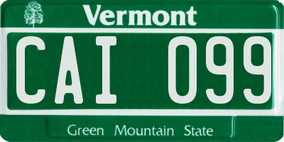 VT license plate CAI099