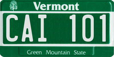 VT license plate CAI101