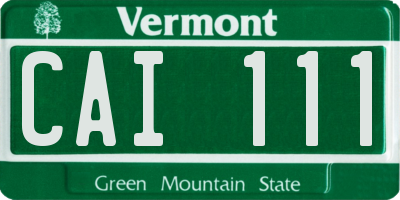 VT license plate CAI111