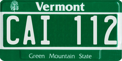 VT license plate CAI112