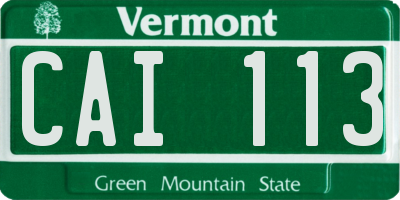 VT license plate CAI113