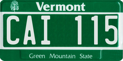 VT license plate CAI115
