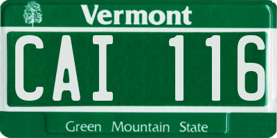 VT license plate CAI116