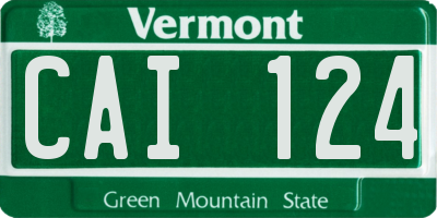 VT license plate CAI124