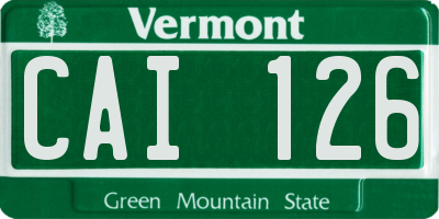 VT license plate CAI126