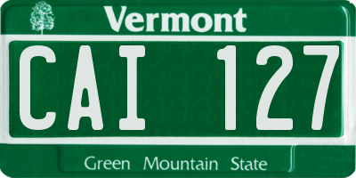 VT license plate CAI127