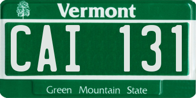 VT license plate CAI131