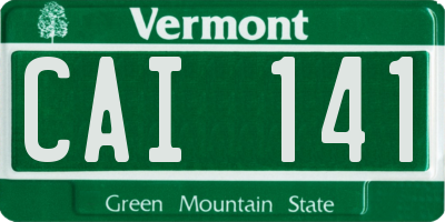 VT license plate CAI141