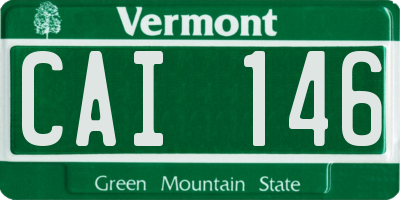 VT license plate CAI146