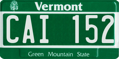 VT license plate CAI152