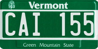 VT license plate CAI155