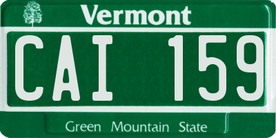 VT license plate CAI159