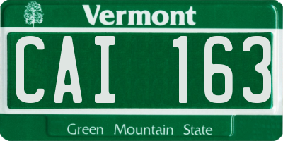VT license plate CAI163