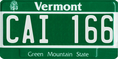 VT license plate CAI166