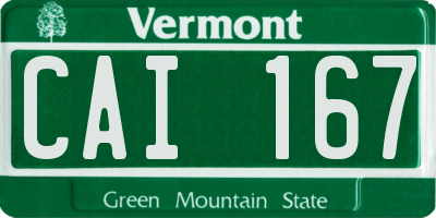VT license plate CAI167