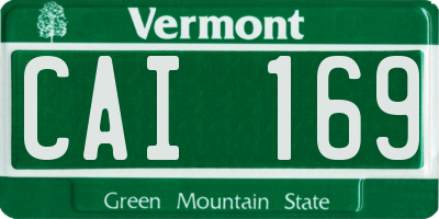 VT license plate CAI169
