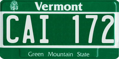 VT license plate CAI172