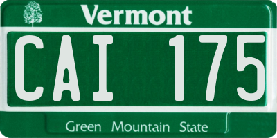 VT license plate CAI175