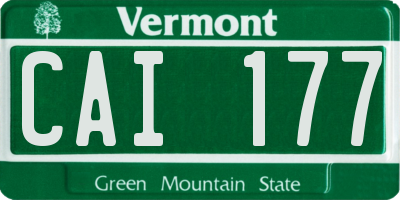 VT license plate CAI177