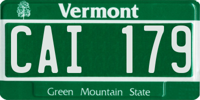 VT license plate CAI179