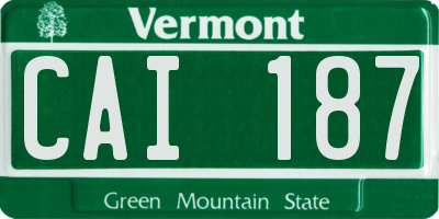 VT license plate CAI187