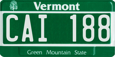 VT license plate CAI188