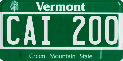 VT license plate CAI200
