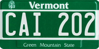 VT license plate CAI202