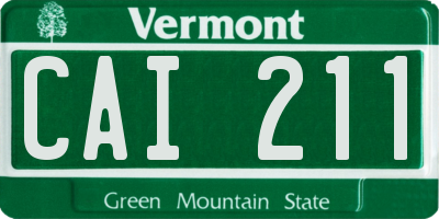 VT license plate CAI211
