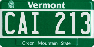 VT license plate CAI213