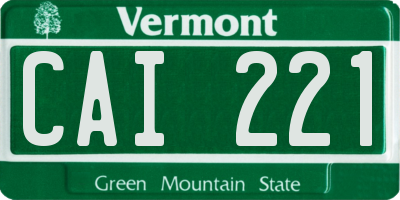 VT license plate CAI221
