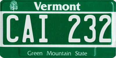 VT license plate CAI232
