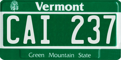 VT license plate CAI237