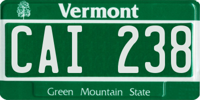 VT license plate CAI238