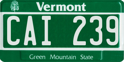 VT license plate CAI239