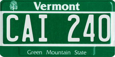VT license plate CAI240