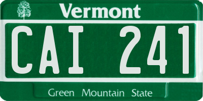 VT license plate CAI241