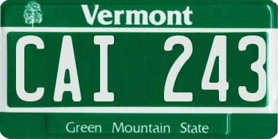 VT license plate CAI243