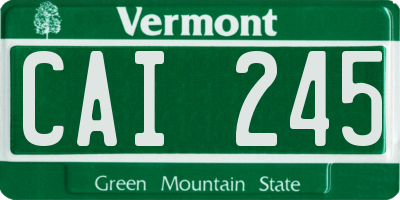 VT license plate CAI245